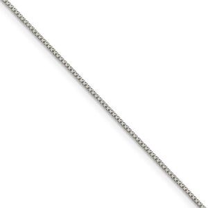 1mm Sterling Silver D/C Solid Octagonal Box Chain Necklace, 20 Inch